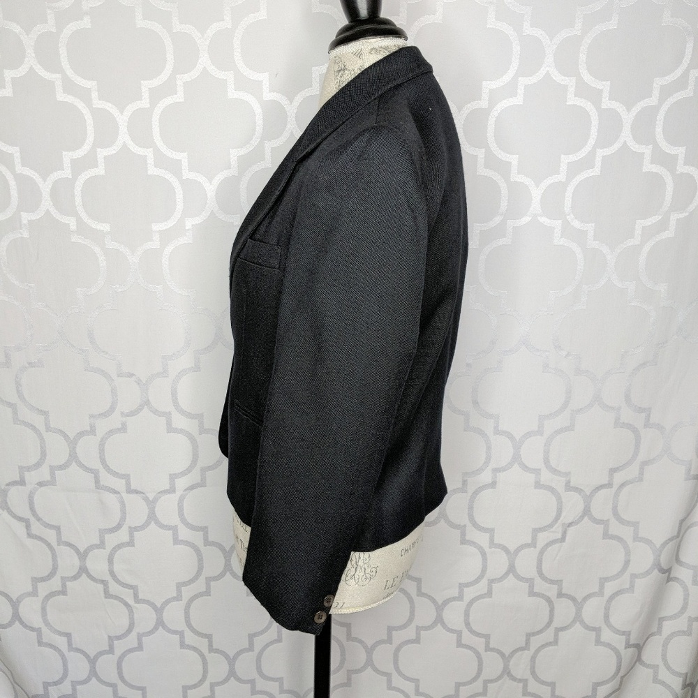 Vtg Evan Picone Wool Black Blazer - Picture 6 of 8